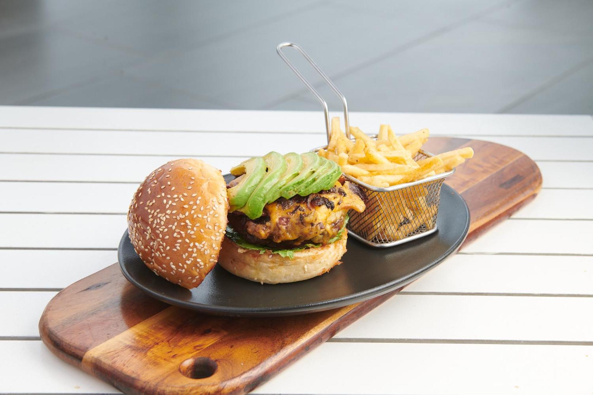 The Capital Pearls Hotel Durban Extérieur photo A vegan burger with avocado and chips